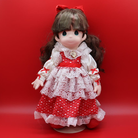 1992 Precious Moments Doll Rachel Heart Locket Valentine’s Day - Picture 1 of 7